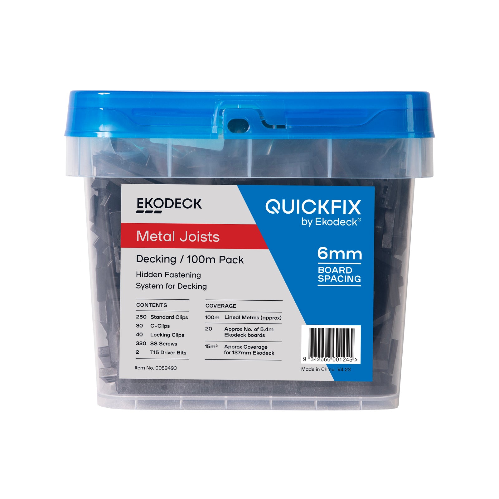 Quickfix Ekodeck 6mm 100Lm Stainless Steel Screws Concealed Decking Kit Metal Joists