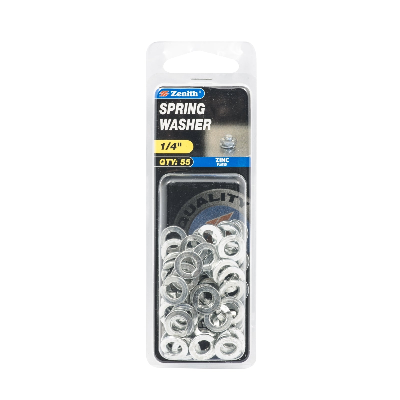 Zenith 1/4" Zinc Plated Spring Washer - 55 Pack
