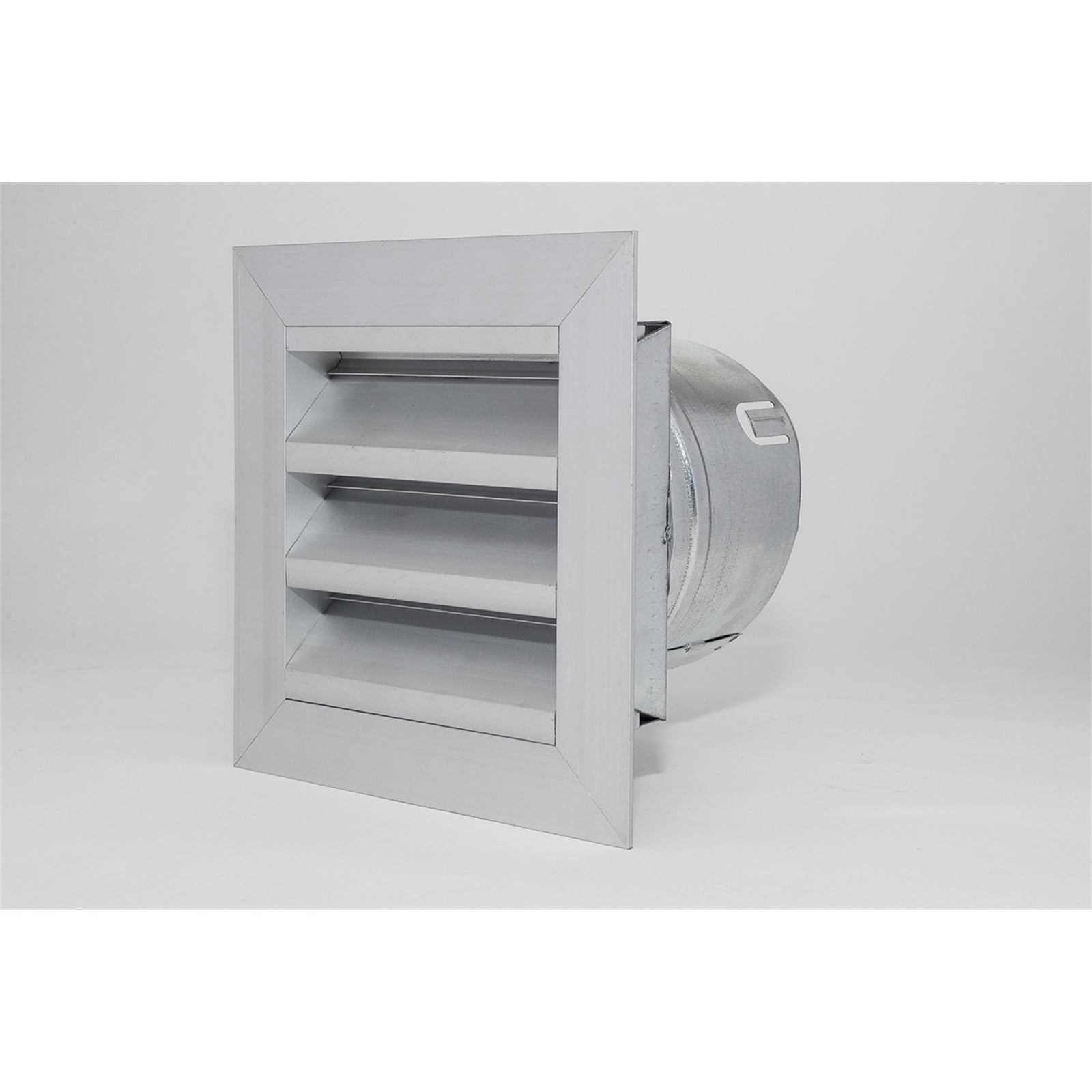 Pacific Air 150mm Round Aluminium Weatherproof Louvre Vent - Galvanised Steel Neck, Grey
