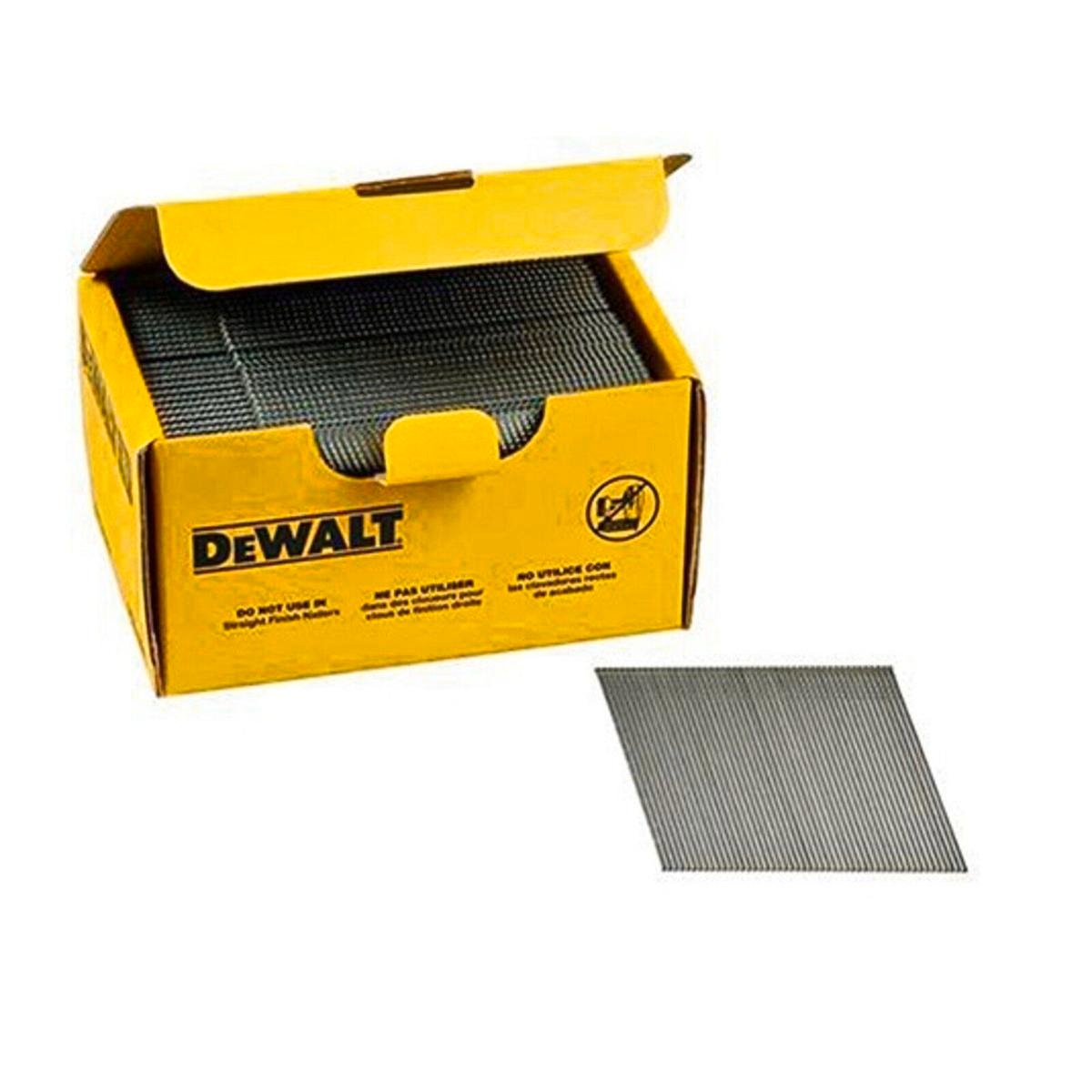 DeWALT 38mm 16 Gauge 20 Degree Galvanised Collated Finish Nails 2500 Pack