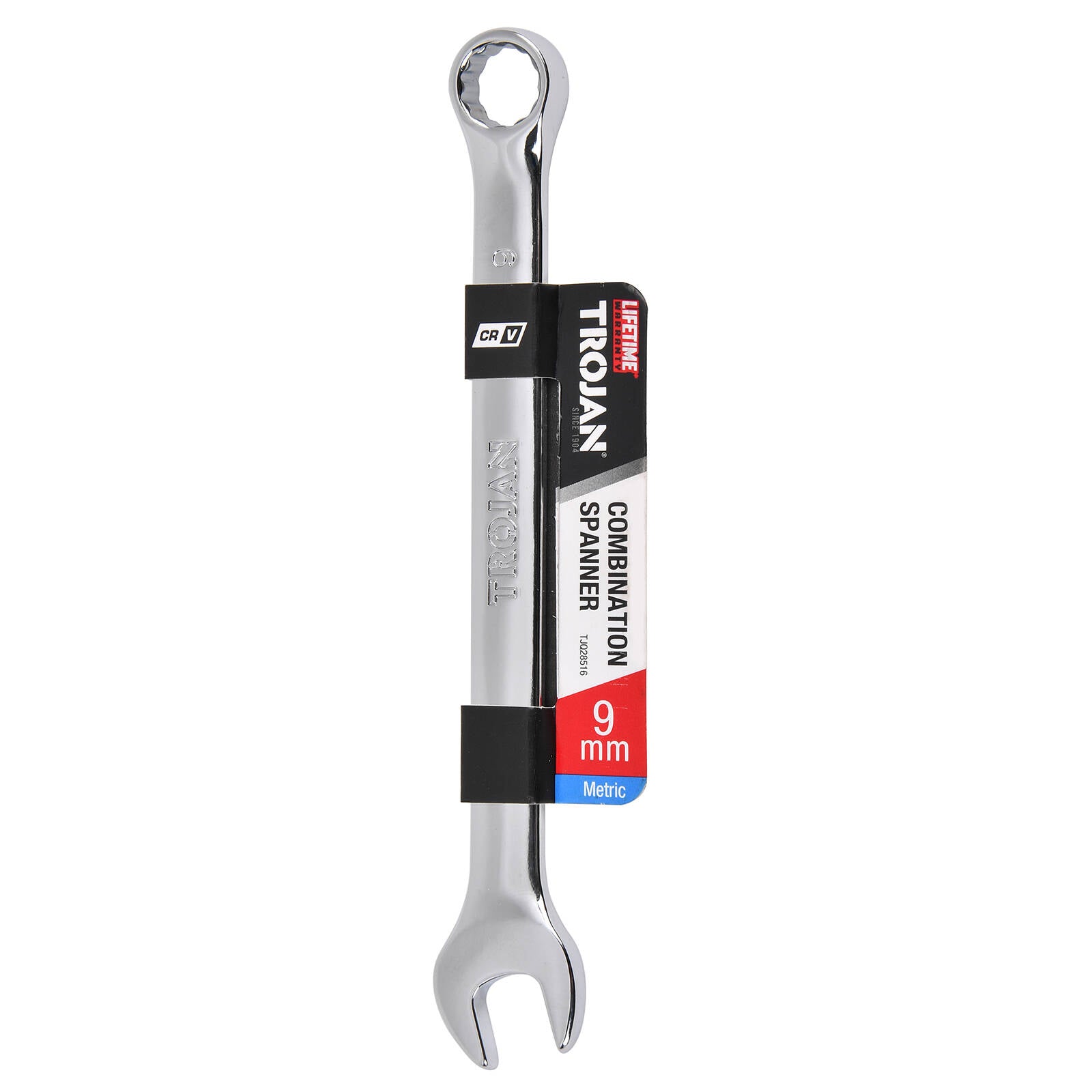 Trojan 9mm Combination Spanner, Chrome Vanadium 12 Point Ring End