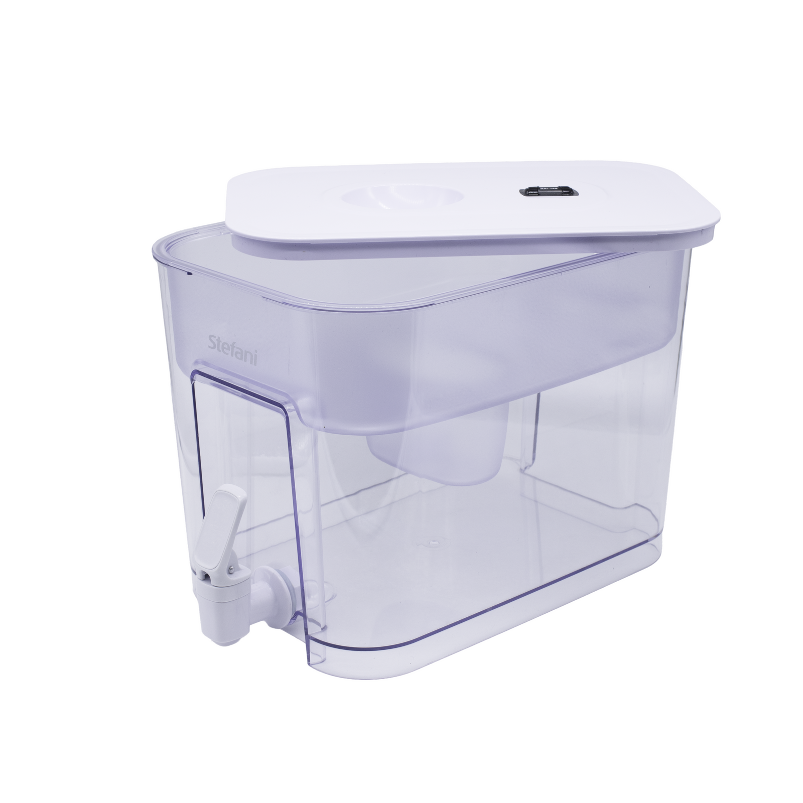 Stefani Pure Flow 8.5L Filtered Water Dispenser, Large, BPA Free, Clear & White