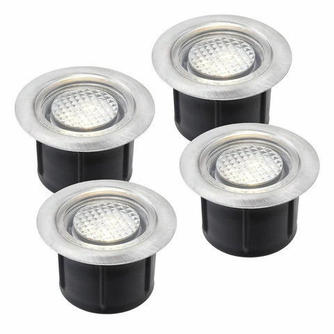 Brilliant Warm White LED Lennox Deck Light Add On Kit 4 Pack - 40mm - Stainless Steel - SuperSaverAU - view 1