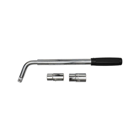 Craftright 285-530mm Steel Telescopic Extending Wheel Nut Wrench with 4 Sockets