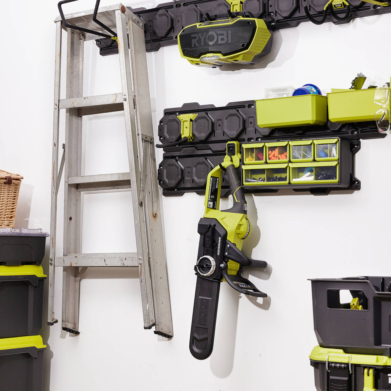 Ryobi LINK 7 Piece Wall Kit Indoor Outdoor Modular Tool Storage