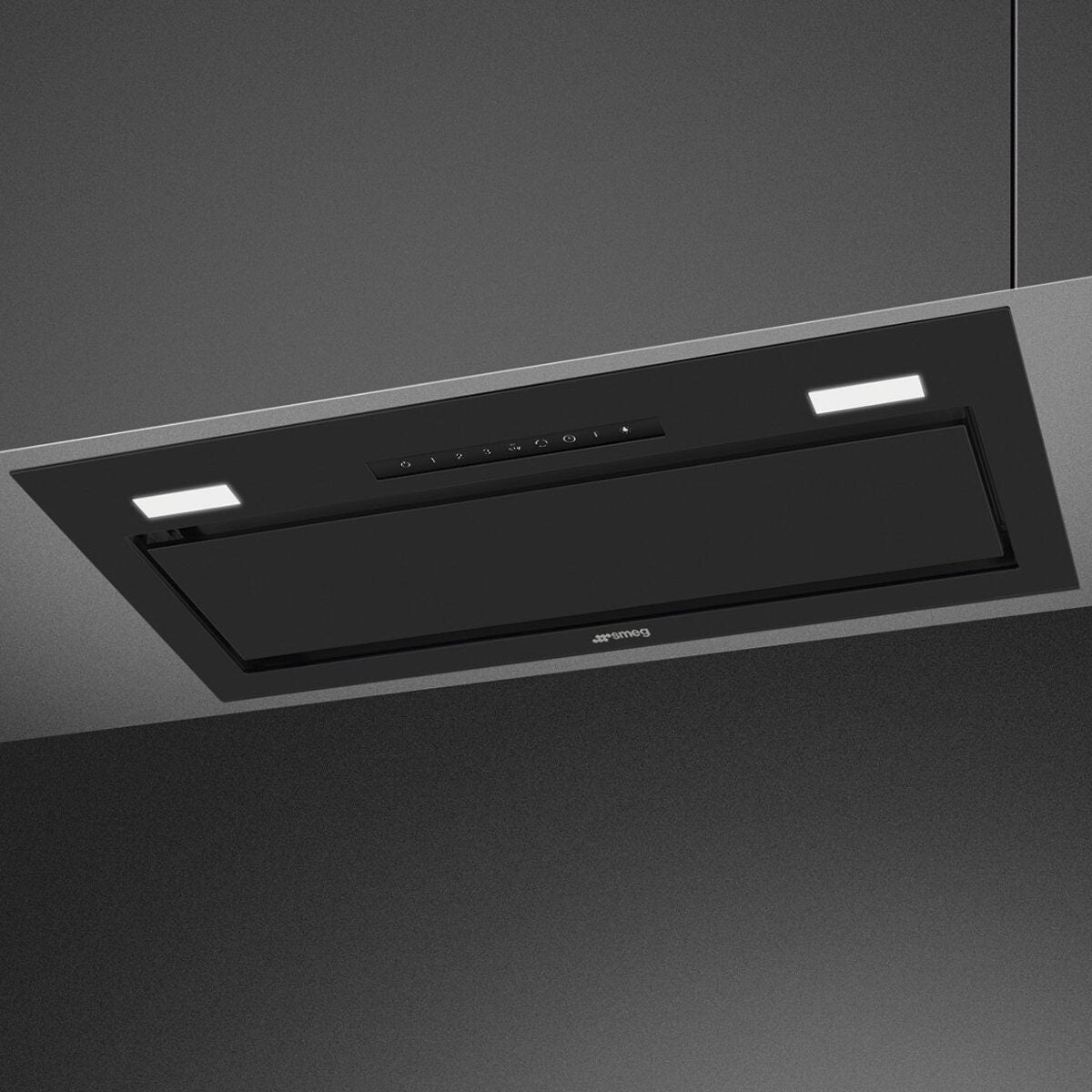 Smeg 60cm Matte Black Undermount Rangehood - AutoVent 2.0, 660m³/h, Touch Controls - KSGAU6P4MB
