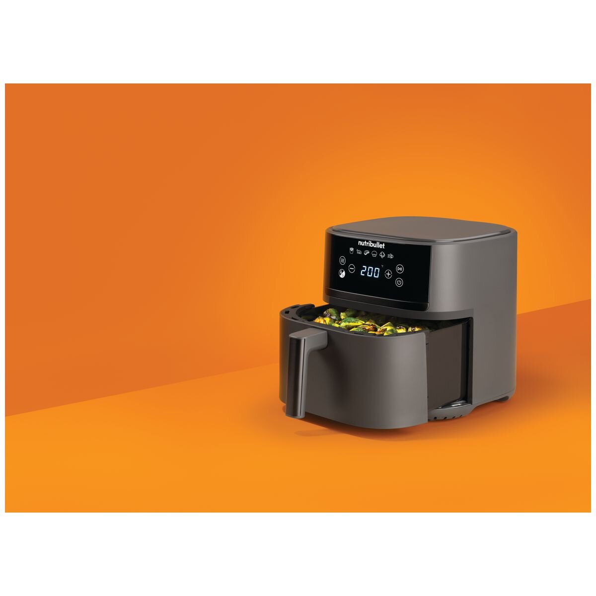 NutriBullet CrispLite Vision 6L Air Fryer - Touchscreen, Reversible Plate, Ceramic Coating - NBA07300