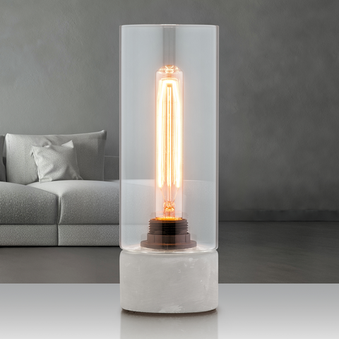 Verve Design Abel Table Lamp - Concrete Glass - 40W - Industrial Style - SuperSaverAU - view 1