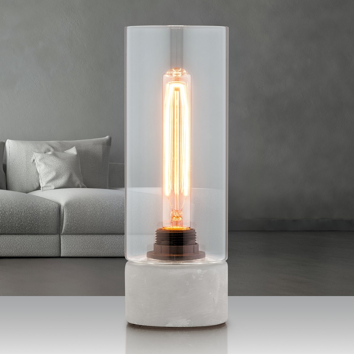Verve Design Abel Table Lamp - Concrete Glass - 40W - Industrial Style - SuperSaverAU - view 1
