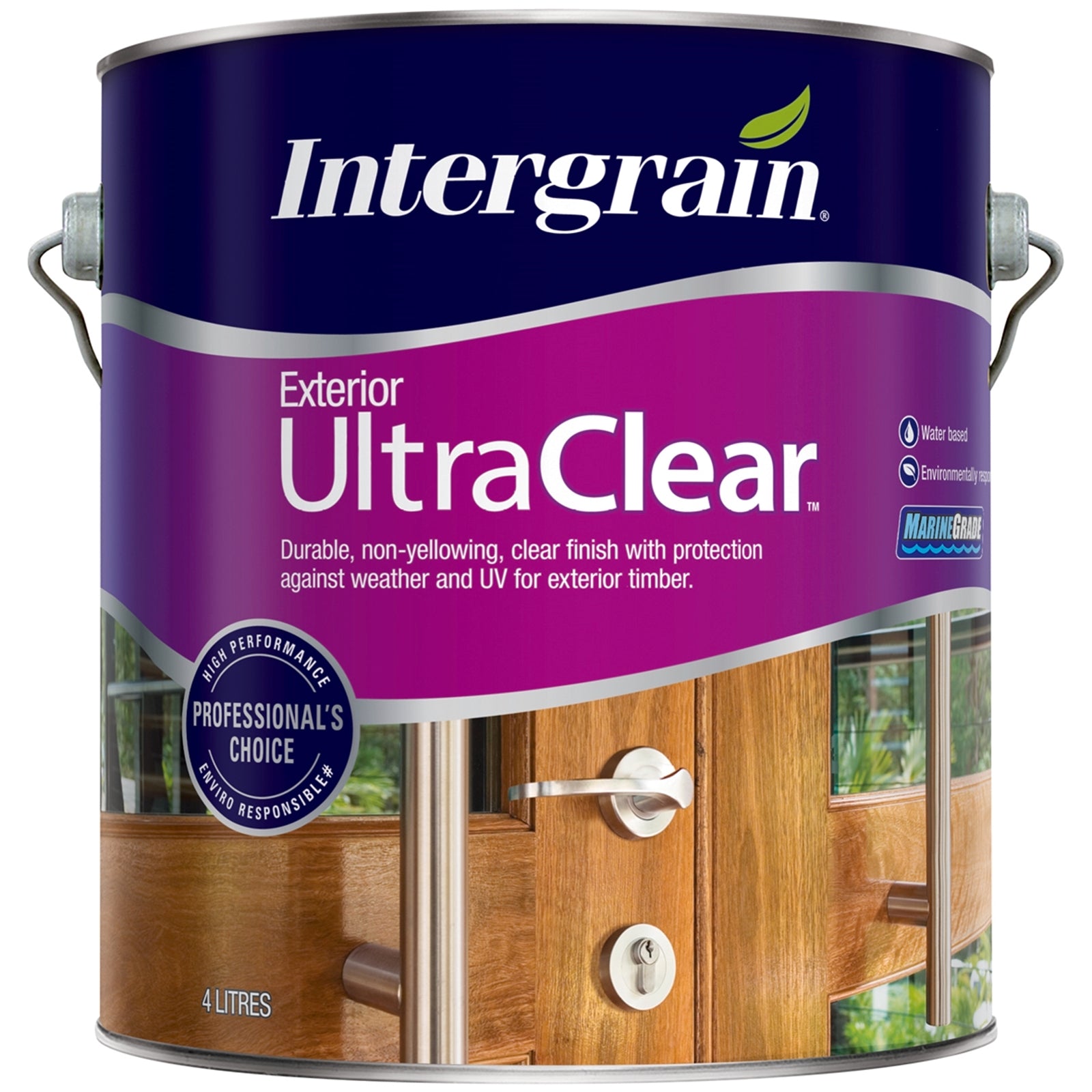 Intergrain 4L UltraClear Gloss Water Based Exterior Timber Varnish