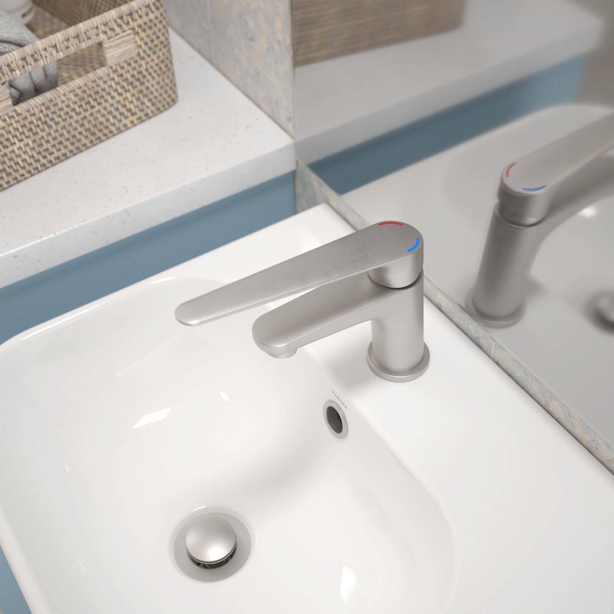 Homecare By Caroma Basin Mixer - Brushed Nickel - 40mm x 150mm x 175mm - Lead-Free Brass - Durable - SuperSaverAU - view 4