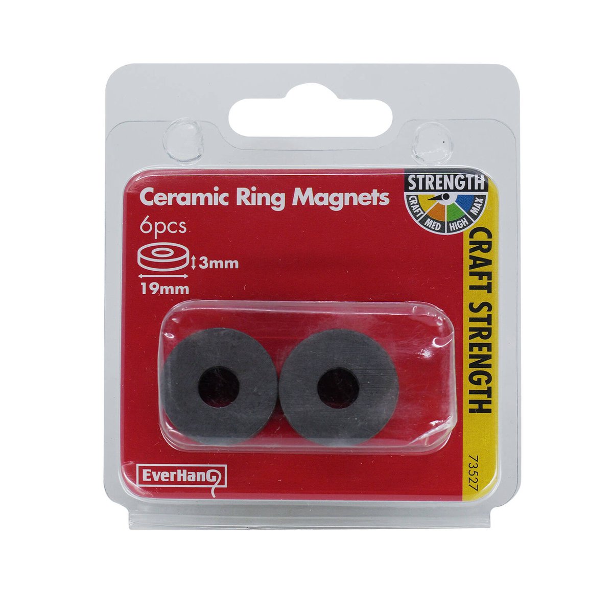 Everhang 19mm Ceramic Donut Magnet 6 Pack Ferrite