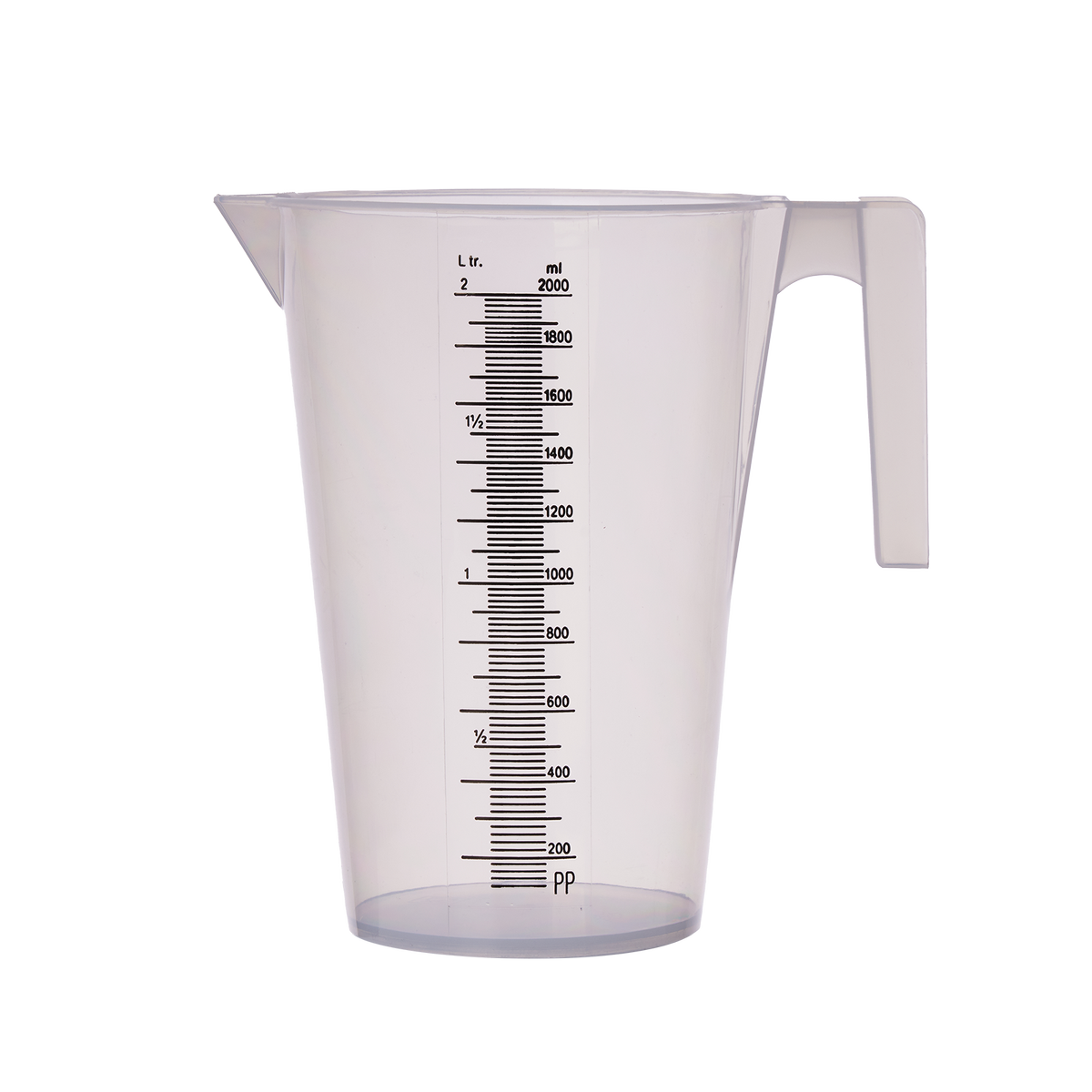Garden Basics 2L Measuring Jug - Clear Plastic with Pouring Spout