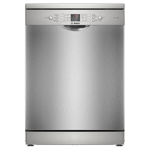 Bosch Series 2 60cm Freestanding Dishwasher - 13 Place Settings, Brushed Steel, AquaSensor - SMS26AI03A