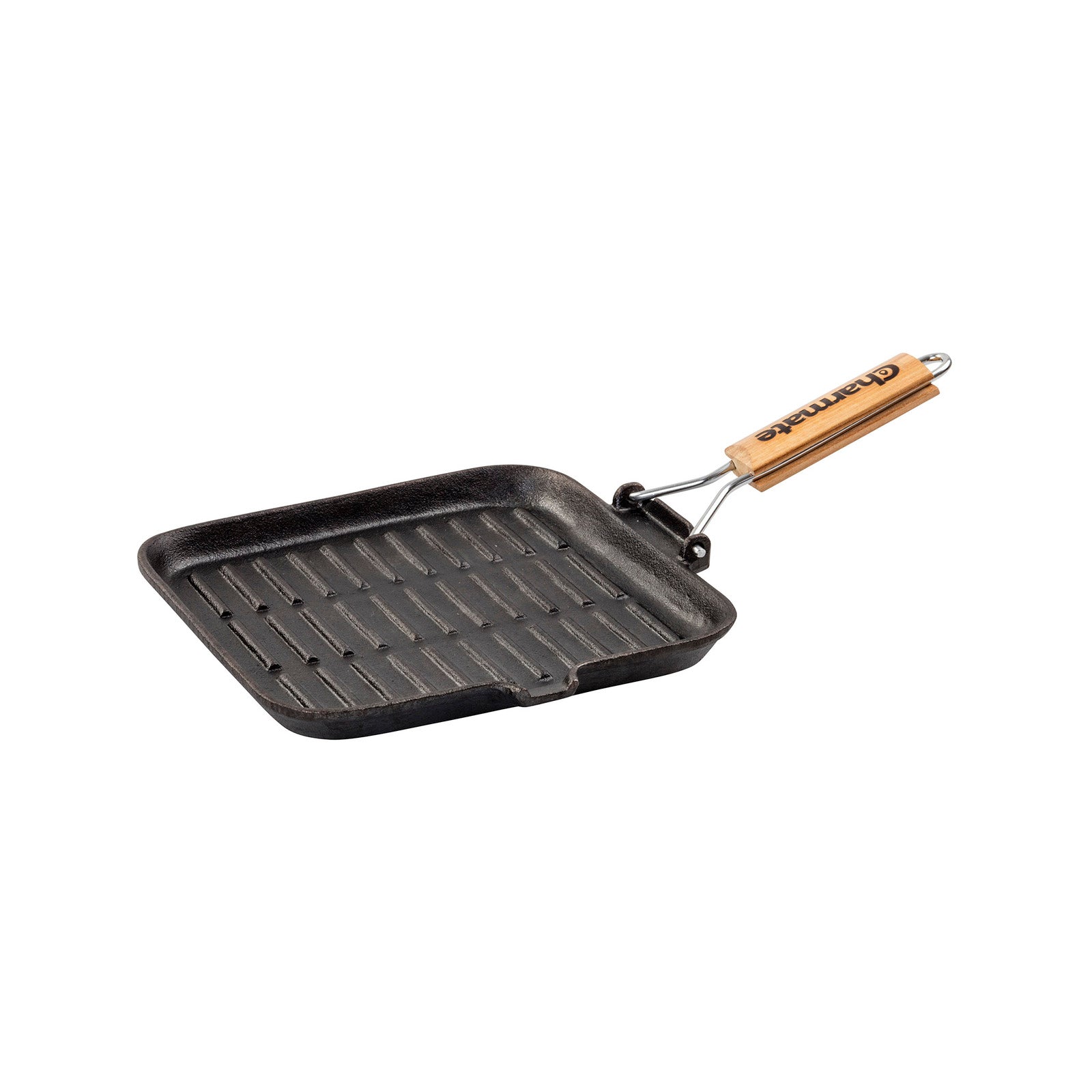 Charmate Cast Iron Frying Pan, Pre-Seasoned with Pouring Lip & Folding Handle