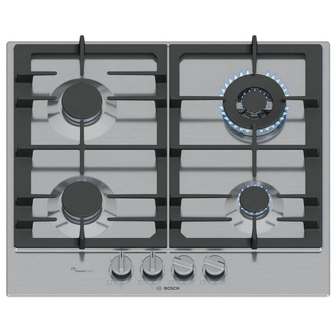 Bosch 60cm Series 6 Natural Gas Cooktop - FlameSelect, Wok Burner, Stainless Steel - PCH6A5I90A