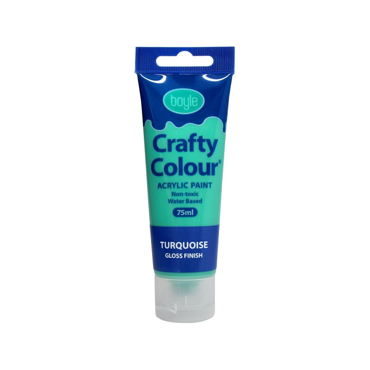 Boyle 75ml Turquoise Water-Based Crafty Colour Acrylic Paint
