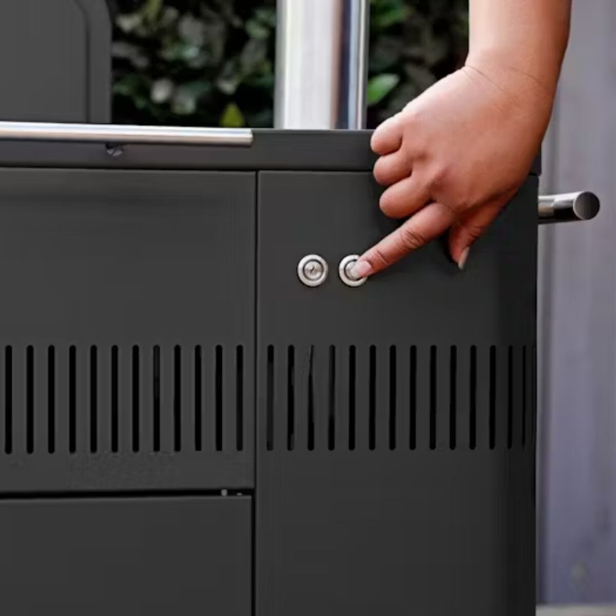 Everdure by Heston Blumenthal Hub Charcoal BBQ with Rotisserie - Black Cabinet, Fast Flame Ignition - HBCE2BB