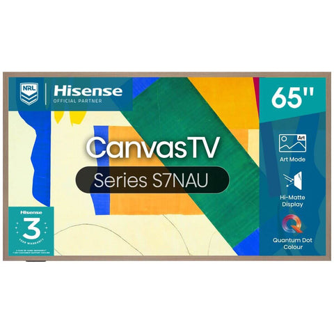 Hisense 65 Inch Canvas S7NAU 4K QLED Smart TV - 144Hz, Dolby Vision, HDR10+ - 65S7NAU