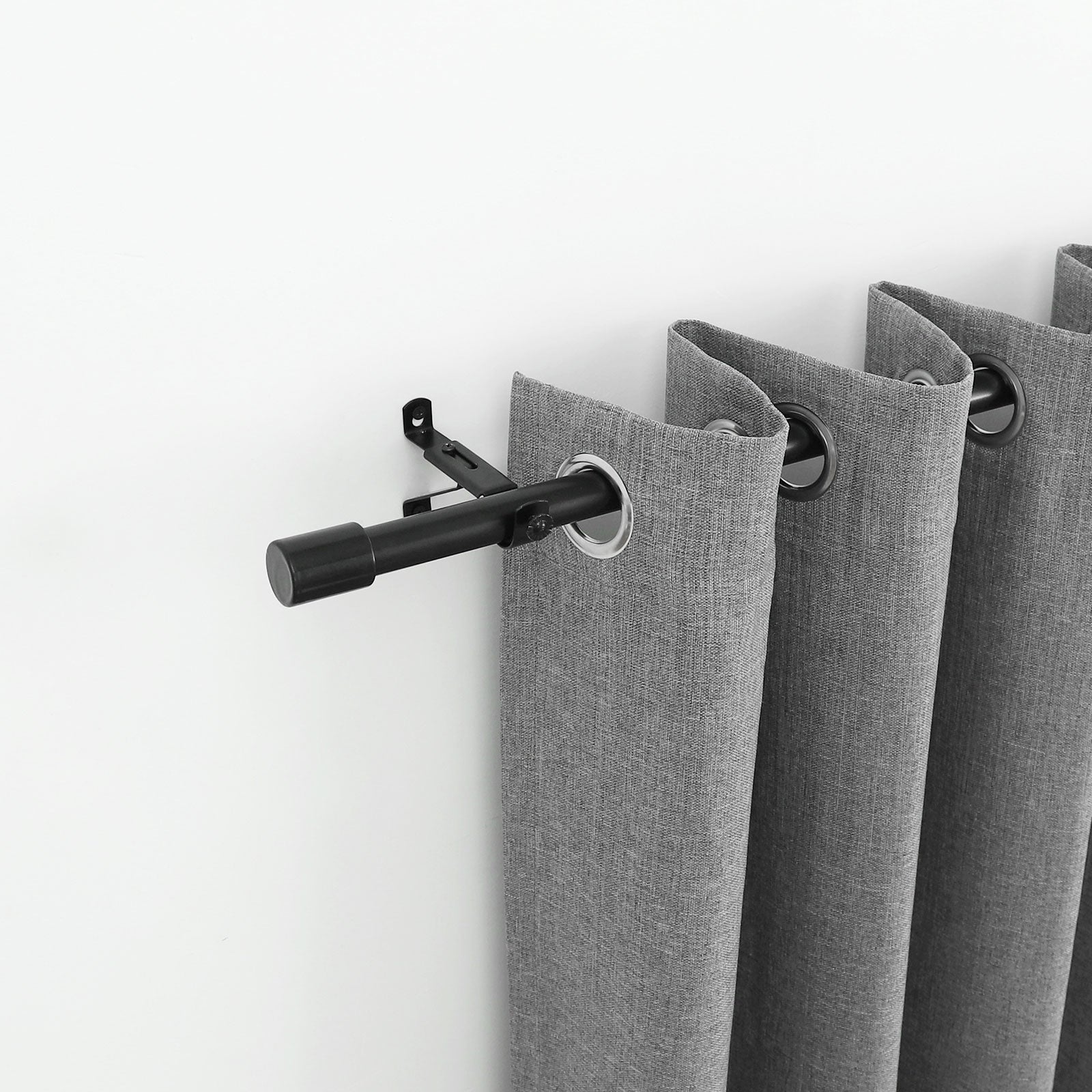 Windoware 25mm Black Metal Adjustable Curtain Bracket - 2 Pack