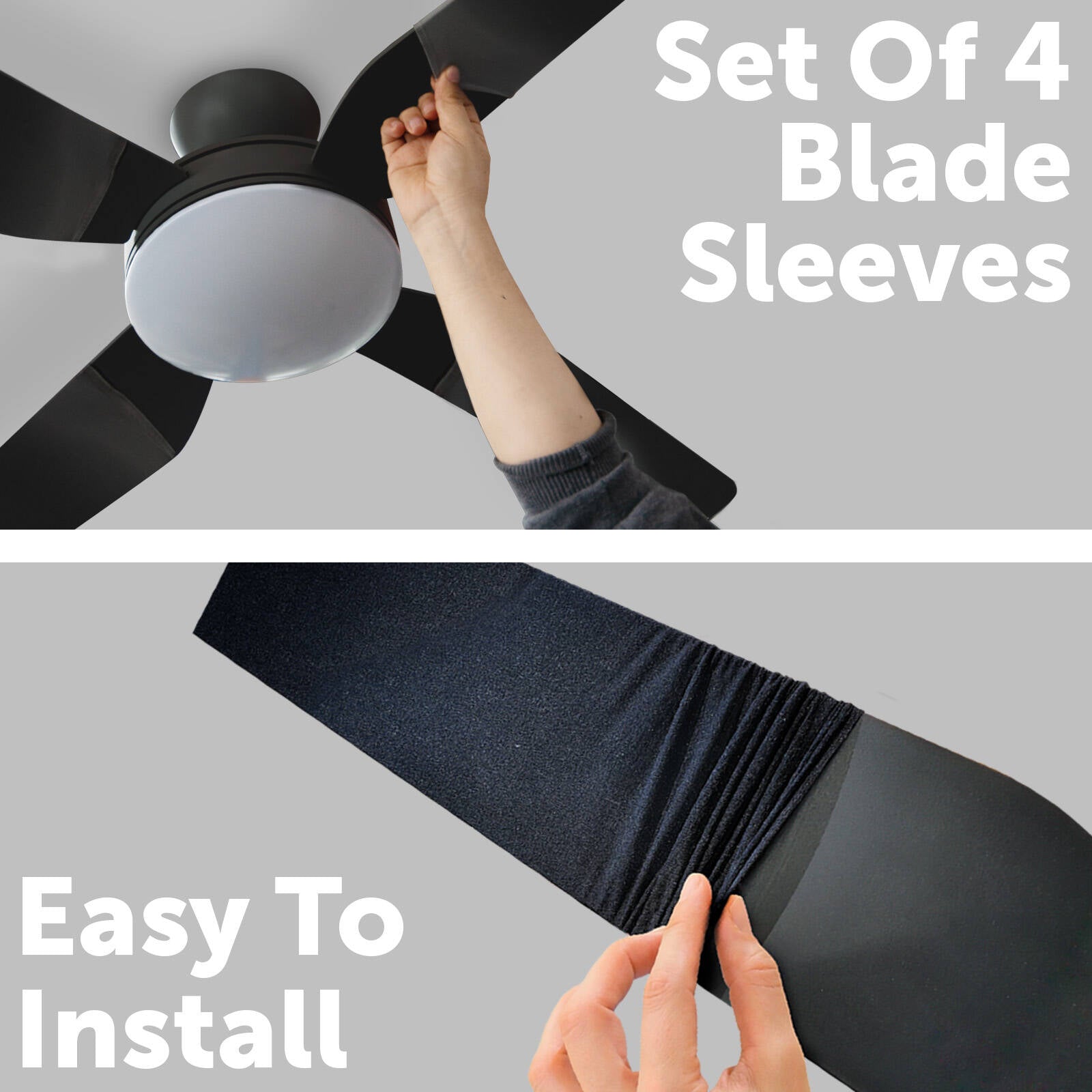 Arlec Black Nylon Ceiling Fan Sleeve 4 Pack
