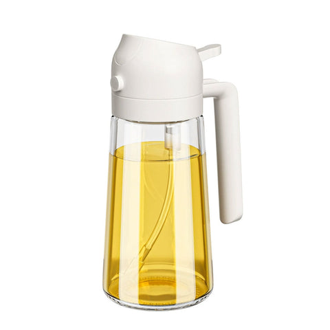 2-In-1 Glass Oil Sprayer and Pourer Bottle, 470 ml - Beige