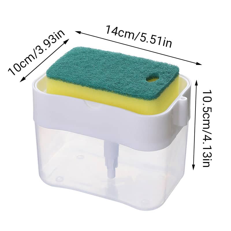 2-In-1 Soap Pump Dispenser with Sponge Holder - Grey - view 4