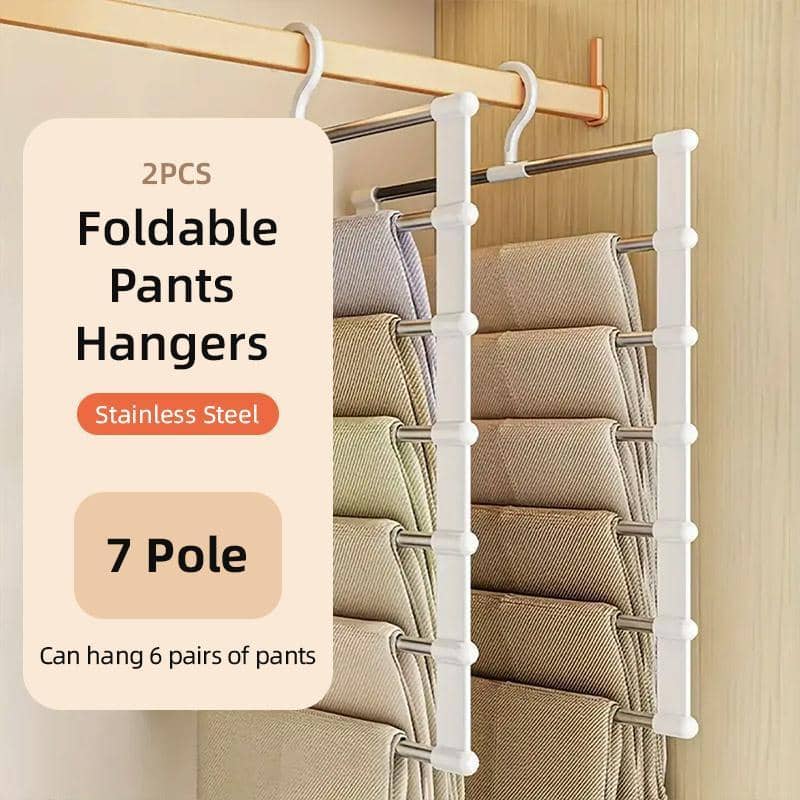 2 Pack Multifunctional Folding Trouser Racks - 49 x 37 cm