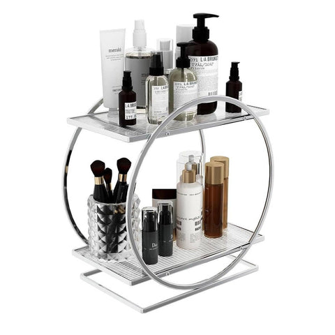 2-Tier Cosmetics Storage Rack - Silver
