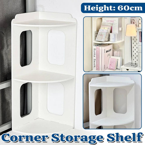 2 Tier Desktop Corner Shelf, Space Saving Storage Rack for Home and Office