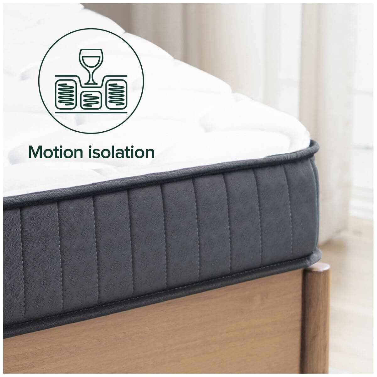 Zinus Double iCoil Pocket Spring Mattress - Pressure Relieving Foam, Fibre-Quilted Cover - AU-MSSBO1ZC-06D