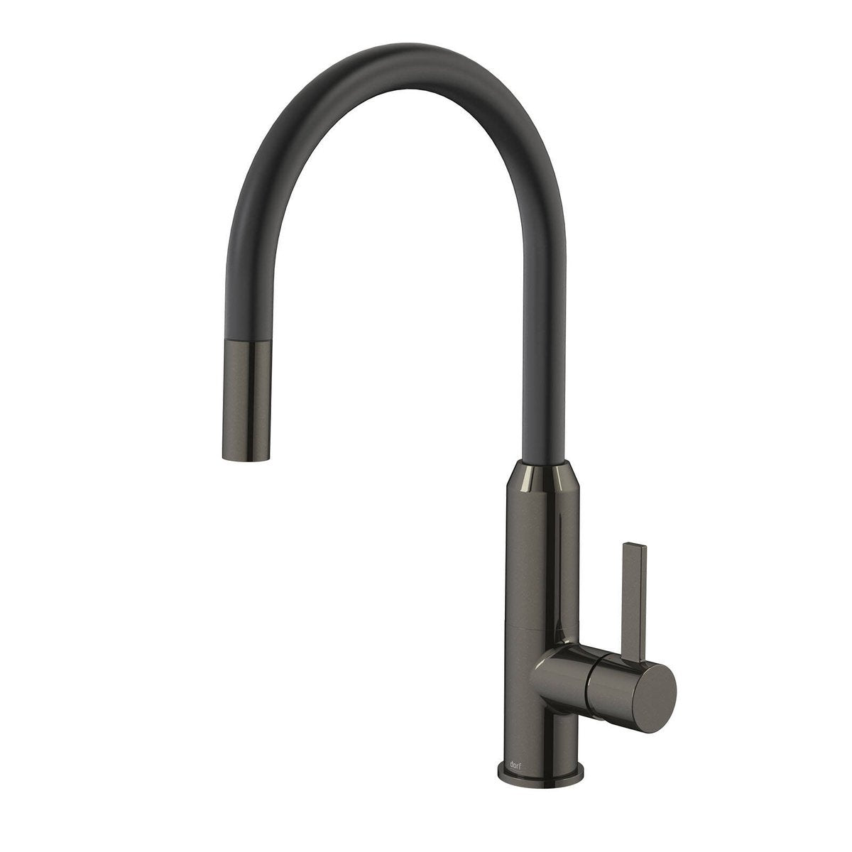 Dorf Vixen Black Nickel Brass Retractable Sink Mixer, Pull-Out Sprayer 5 Star WELS 6L/min