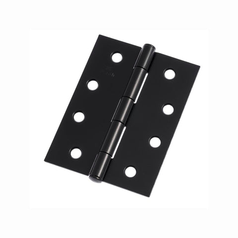 Lane Butt Hinge - 100mm - Steel - Fixed Pin Matte Black - 2 Pack - SuperSaverAU - view 1
