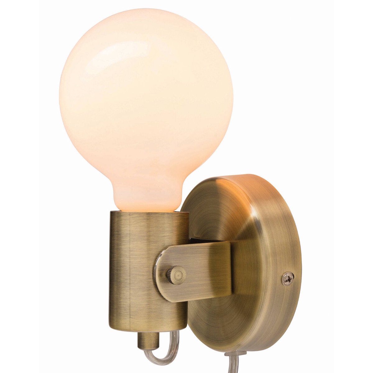 Brilliant Lighting Antique Brass Metta Metal Interior Wall Light Hardwired 240V 20390/22