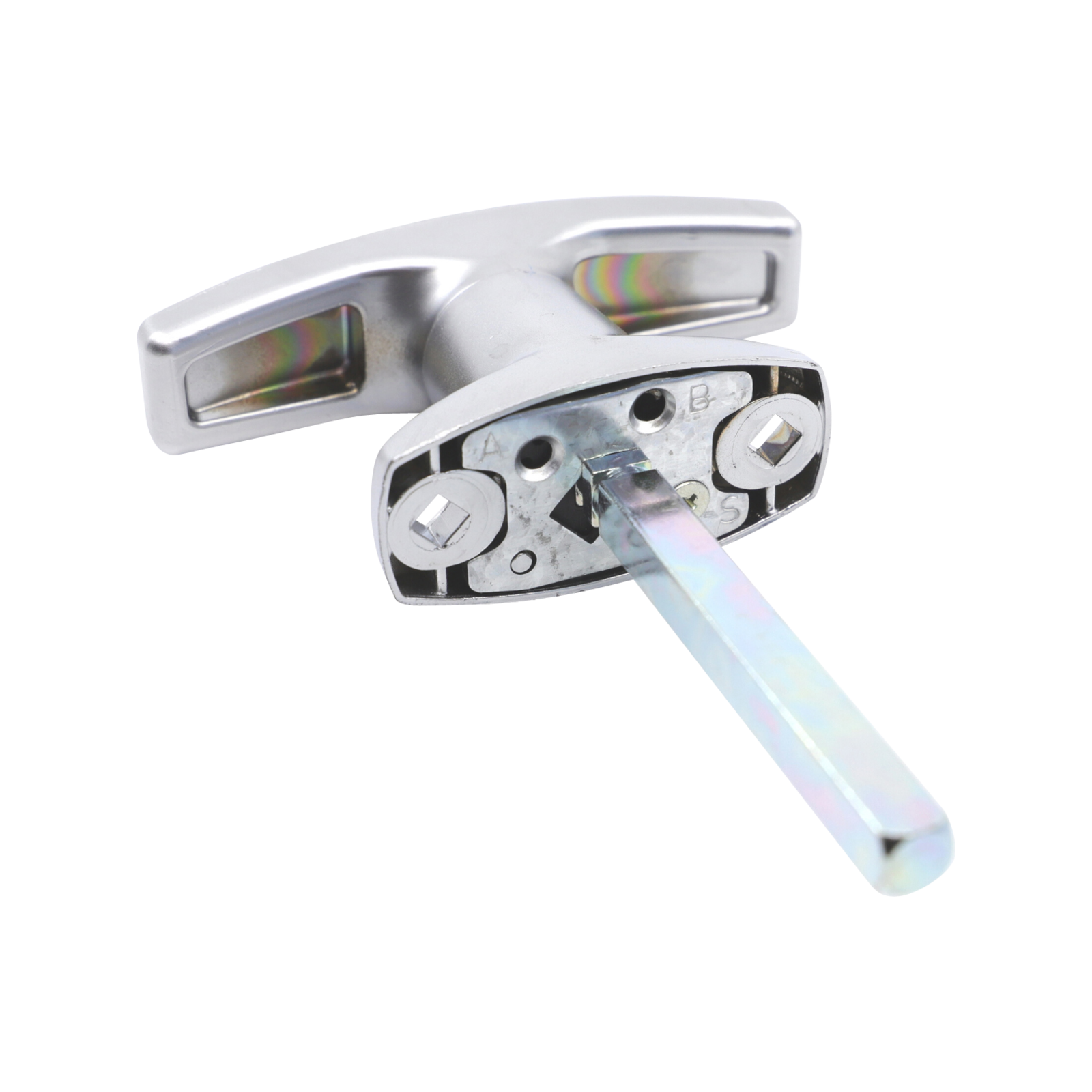 Liftaway Front Fix T-Handle Garage Door Lock, Steel, Satin, 2 Keys