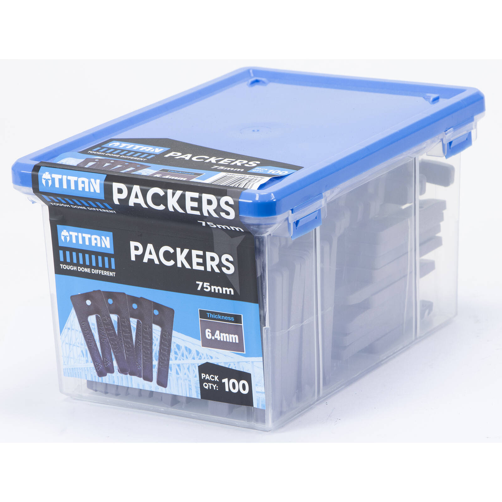 Titan Window Packers 6.4 x 75mm, Grey, UV Stable Plastic, 100 Piece