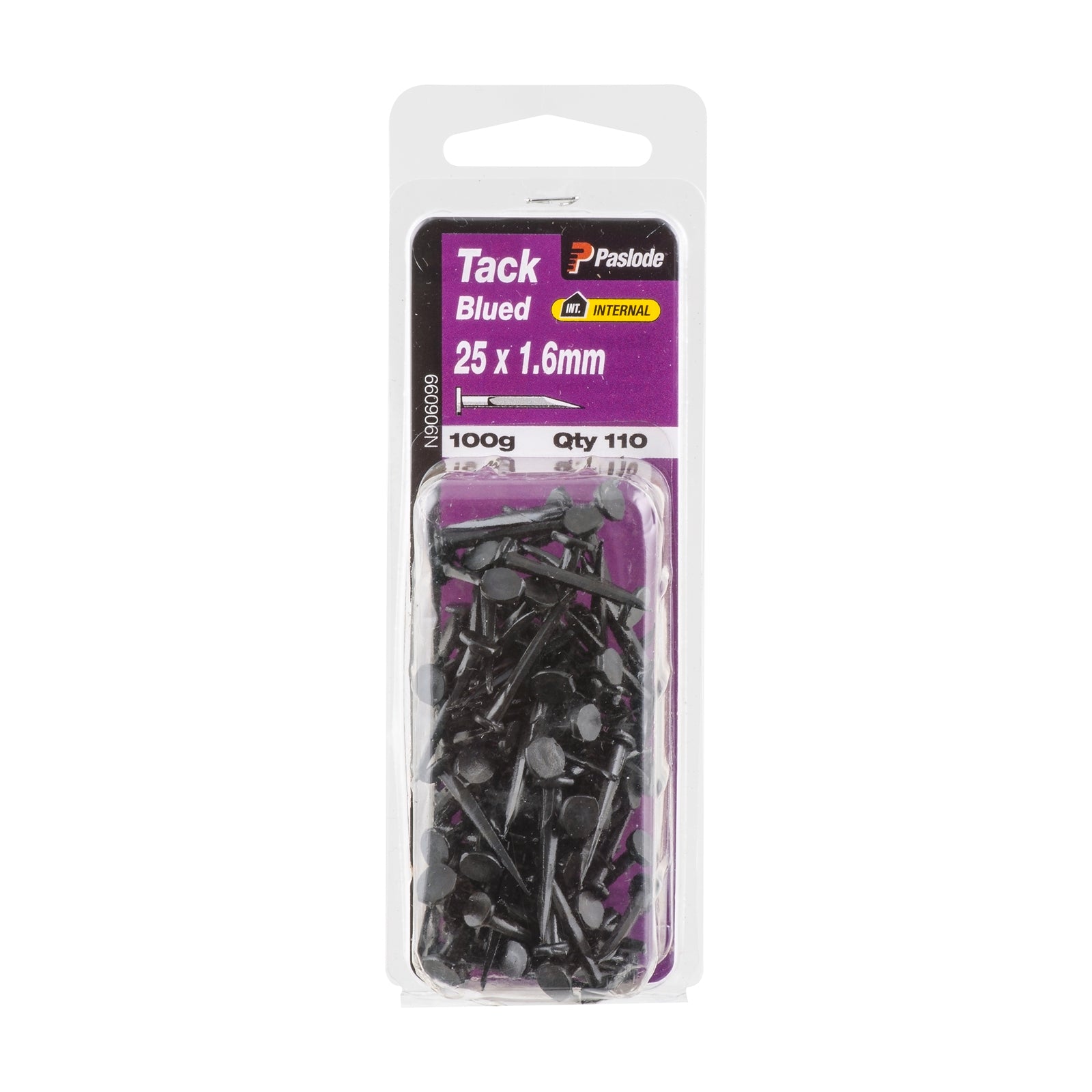 Paslode 25 x 1.6mm Blued Tack Nails - 110 Pack, 100g, Floor & Upholstery