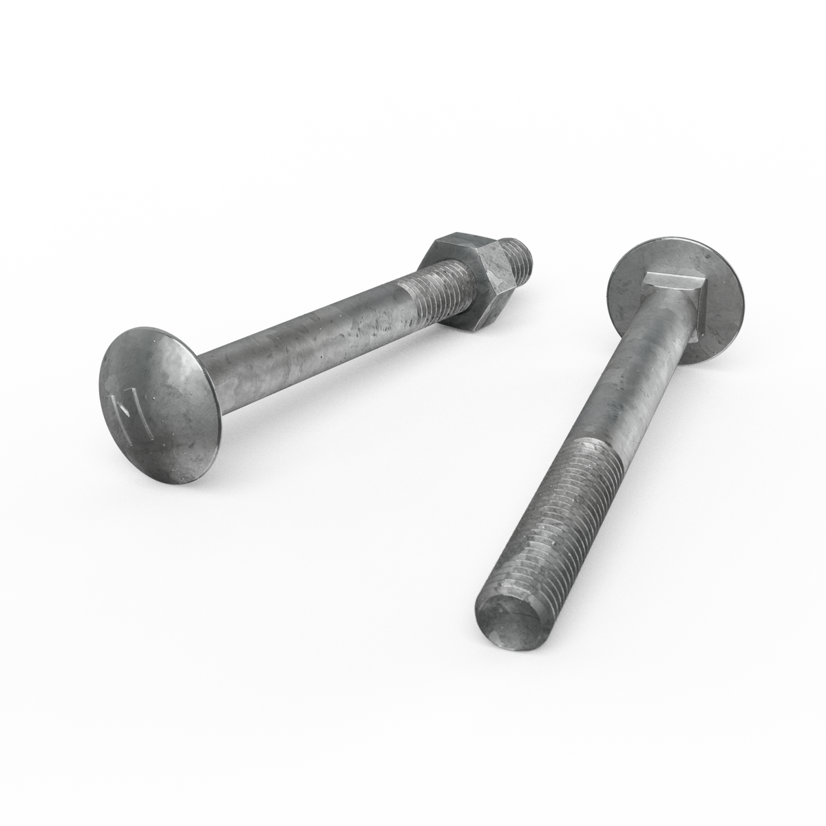 Zenith M10 x 100mm Hot Dipped Galvanised Cup Head Bolt and Nut - 4.6 Grade Steel, Each