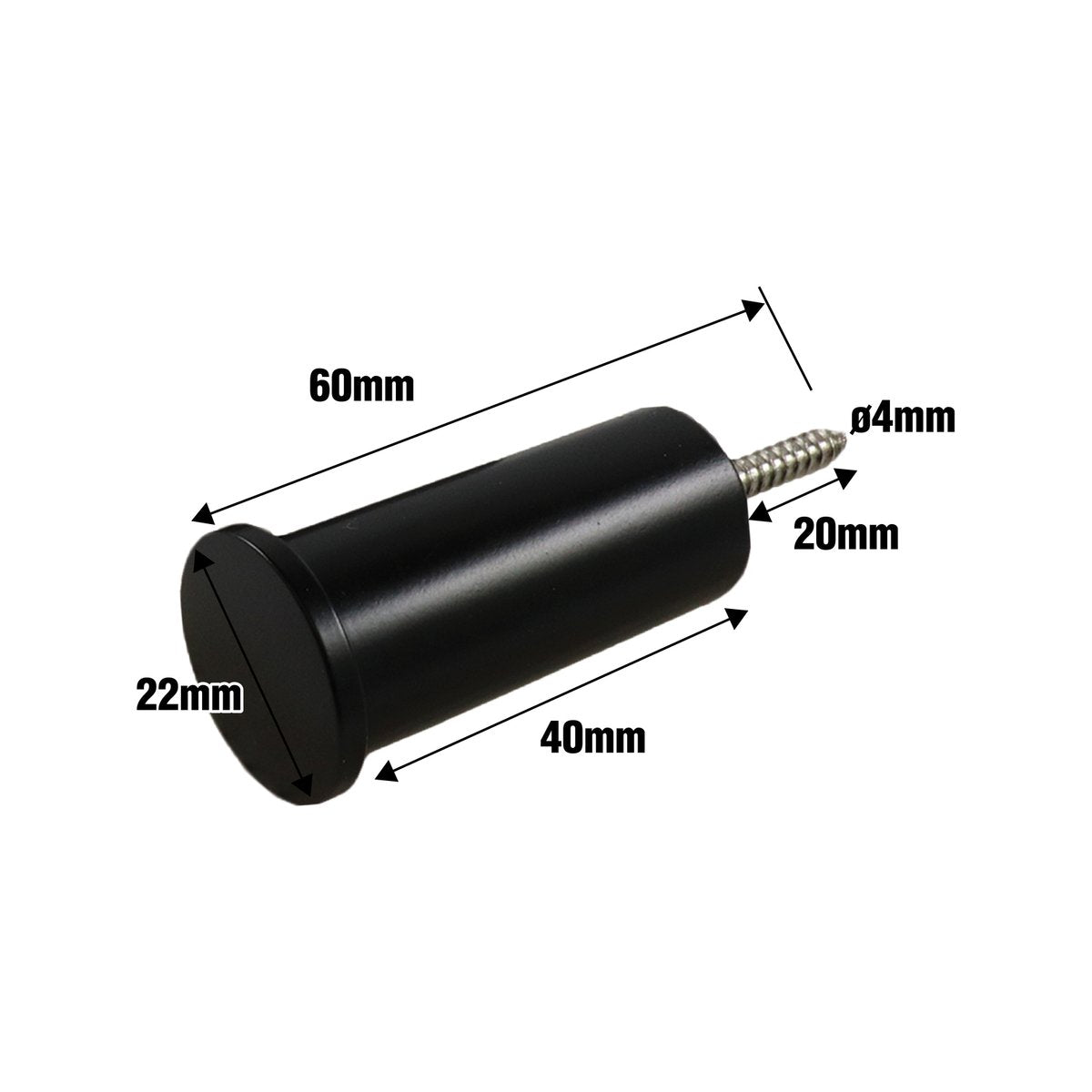 Adoored Black Stud Bino Deco Hook 3 Pack - 22mm x 64mm - Black - SuperSaverAU - view 3