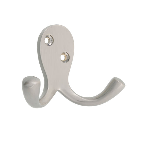 Zenith 30mm Brushed Nickel Solid Brass Double Robe Hook