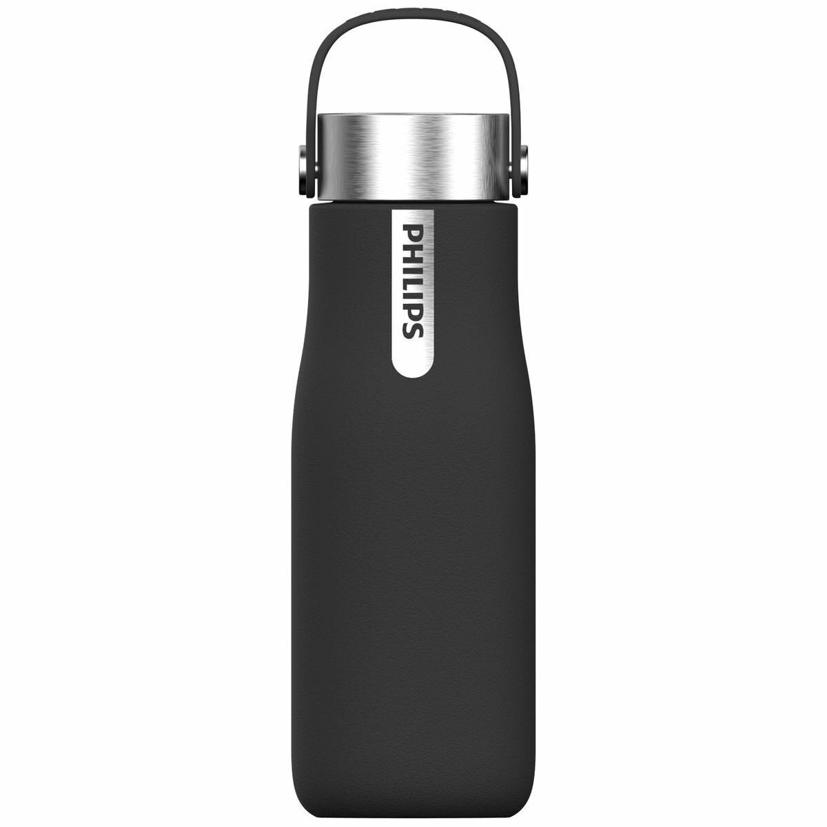 Philips GoZero hydration bottle 590ml - UV-C LED, double-wall insulation, black stainless steel - AWP2788BK