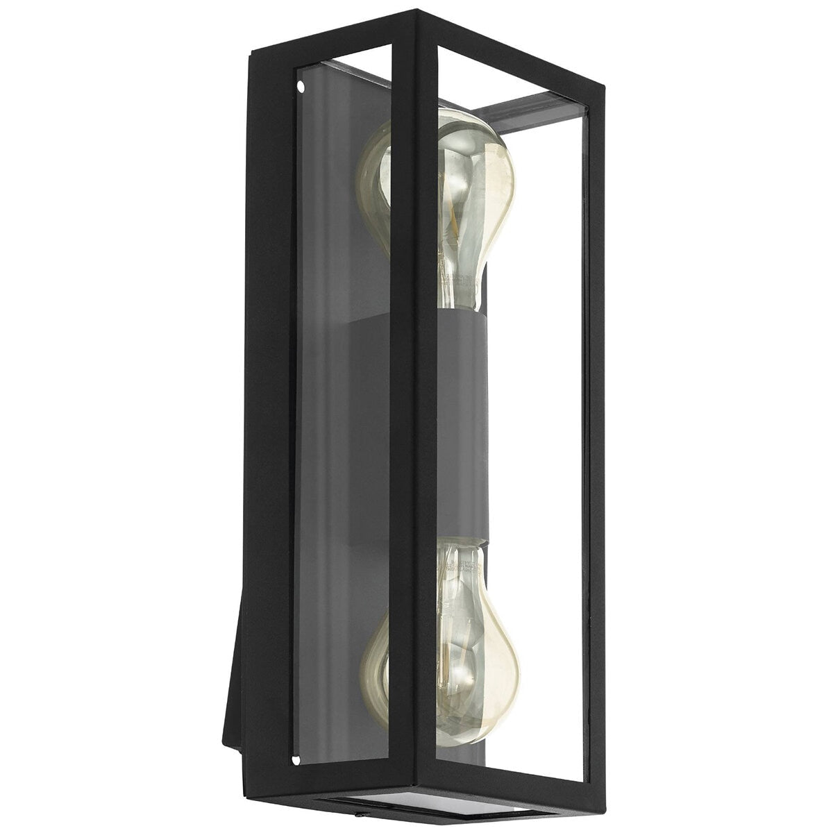 EGLO Alamonte 1 Black Exterior Wall Light | Weatherproof Outdoor Lighting | Clear Glass Panels | Modern Design - SuperSaverAU - view 2