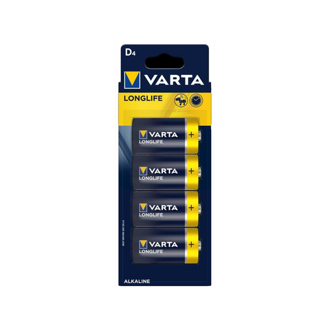 Varta Longlife D Alkaline Batteries 4 Pack Made in Germany