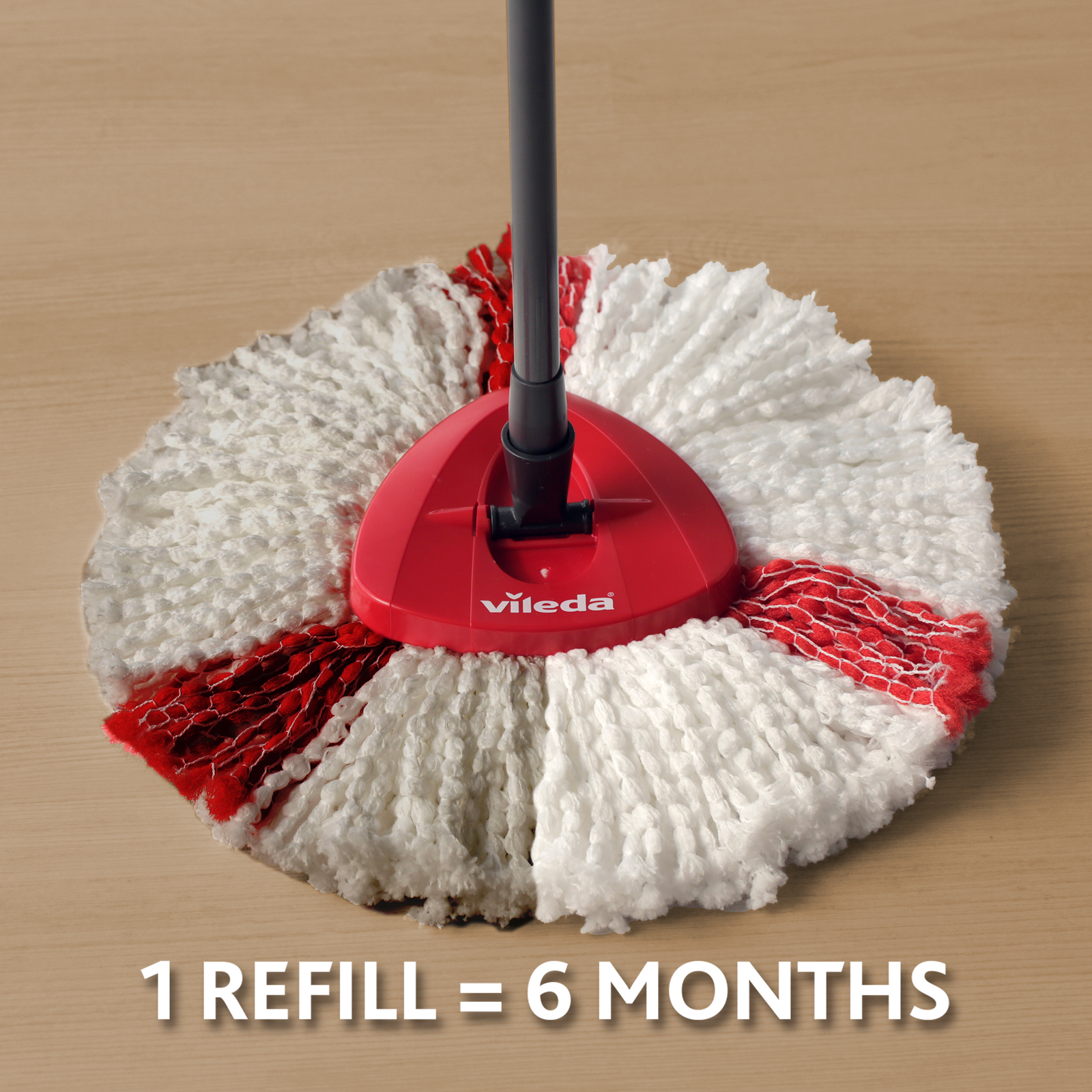 Vileda Easy Wring and Clean Spin Mop Refill, 100% Microfibre Triangular Head, Machine Washable