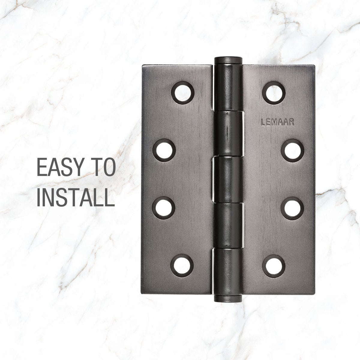 Lemaar Gun Metal Grey Hinge - 100 x 75 x 2.5mm - Fixed Pin - Durable Zinc - SuperSaverAU - view 3