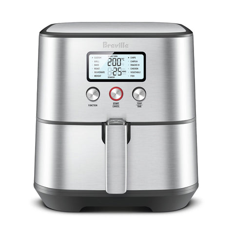 Breville Chef Plus Air Fryer 4.8L - Silver - 12 Presets, LCD Display, Silicone Mat - LAF600BSS