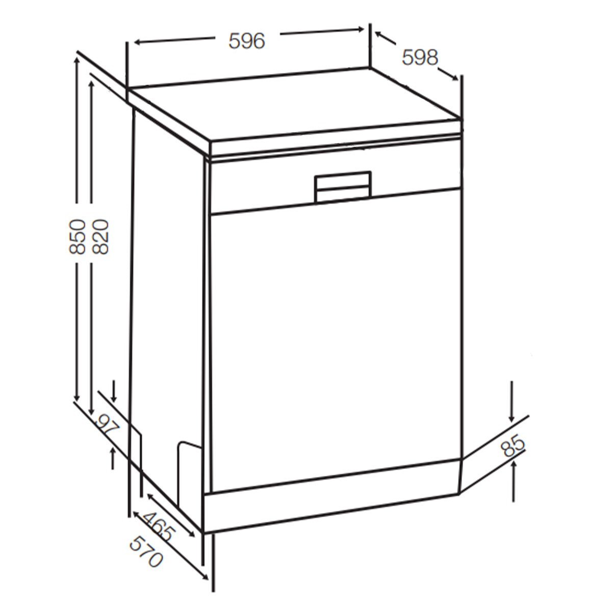 Westinghouse Freestanding Dishwasher - 15 Place Settings, Stainless Steel, SensorWash, Half Load - WSF6608XA