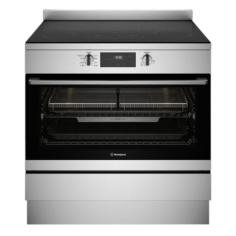 Westinghouse 90cm Electric Freestanding Cooker - Stainless Steel, AirFry, Ceramic Cooktop - WFE9546SD