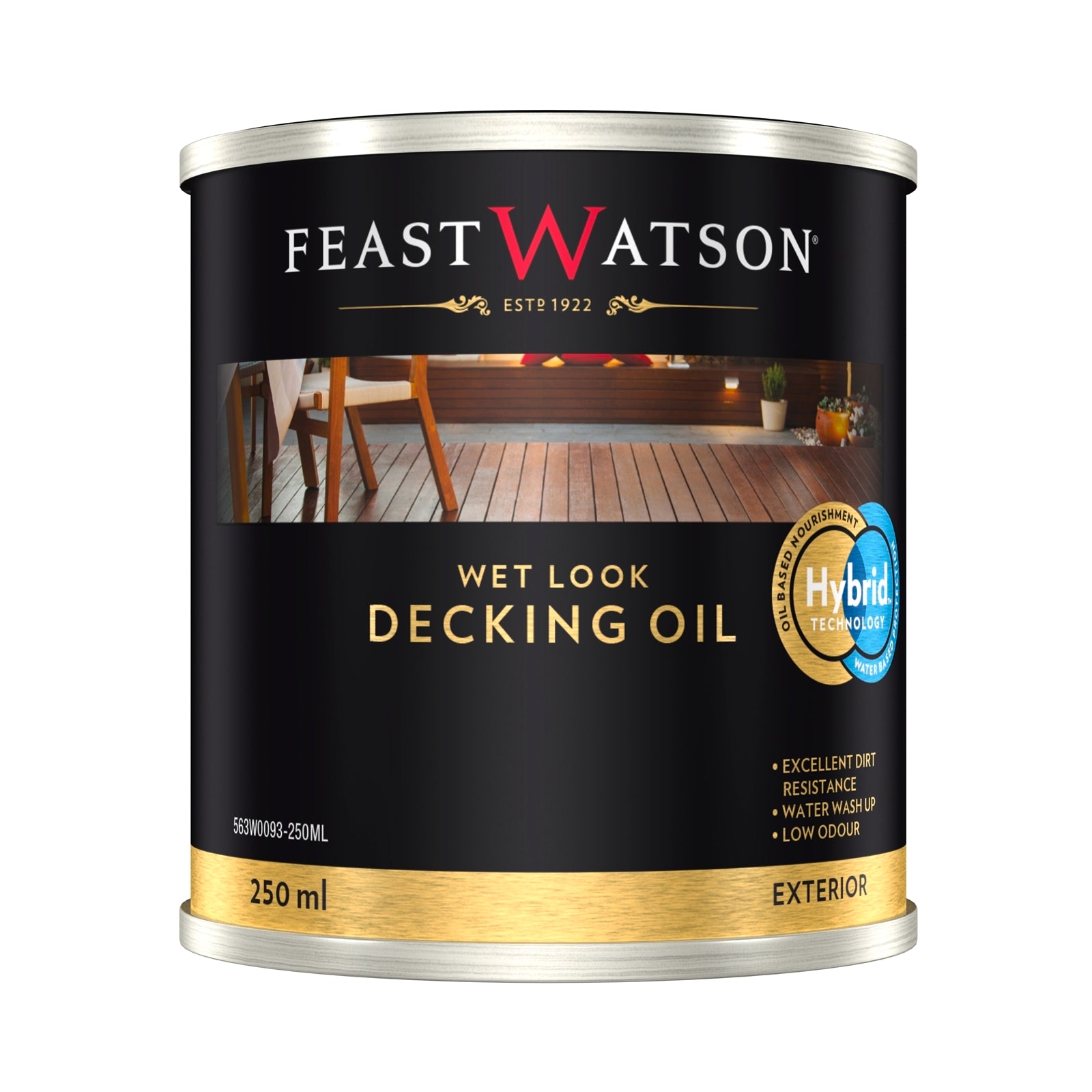 Feast Watson 250ml Wet Look Decking Oil, Water-Based Gloss UV Resistant Timber Oil