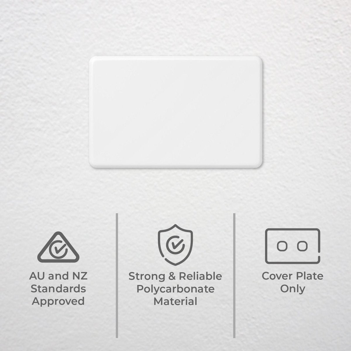DETA X6 Blank Wall Plate 115 x 75mm White Polycarbonate